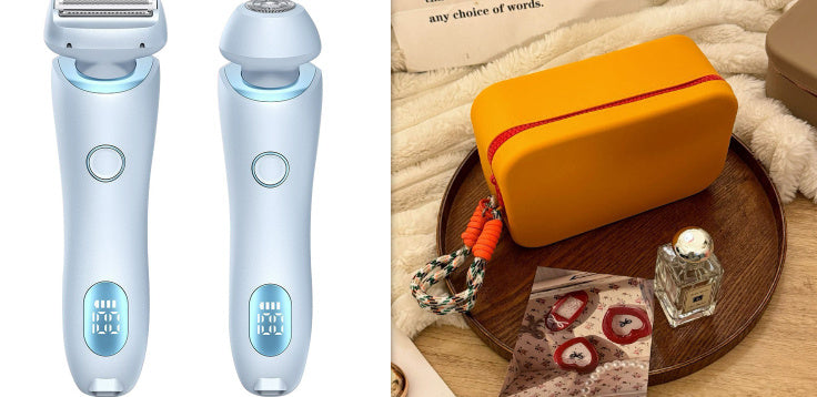 2 In 1 Hair Removal Epilator USB Rechargeable Trimmer Women Body Razor Face Leg Armpit Bikini Hand Pubic Shaver Hair Remover