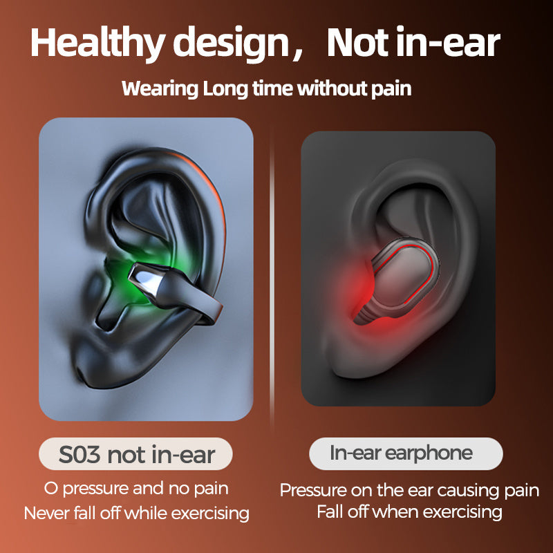 Ear Clip Bone Conduction Headphone Bluetooth 5.2 HIFI Wireless Earphone Touch Handsfree Sports Noise Cancelling Headset With Mic - The Best World Electric