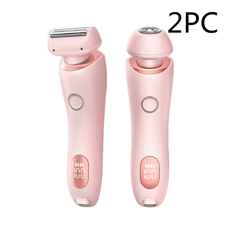 2 In 1 Hair Removal Epilator USB Rechargeable Trimmer Women Body Razor Face Leg Armpit Bikini Hand Pubic Shaver Hair Remover